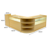 "EUROPA" Set med LED-belysta Butiksmoduler LM60 + B1500 + C1500 + TB60 – Lönnfärgad finish