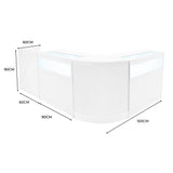 "LUNA" Set med LED-belysta Butiksmoduler CM60 + 2xB900 + TB60 – Vit