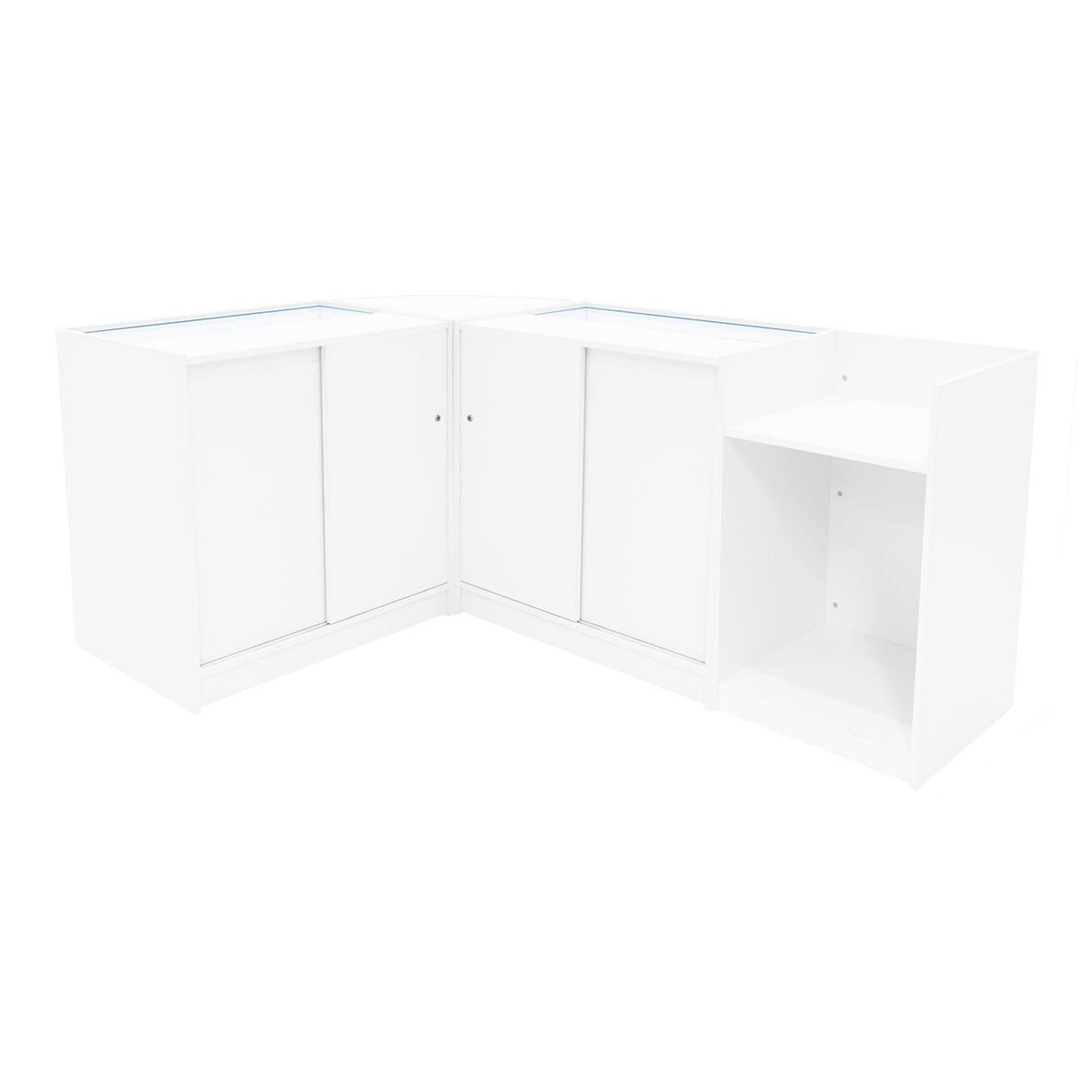 "HYPERION" Set med LED-belysta Butiksmoduler LM60 + B900 + K900 + TB60 – Vit
