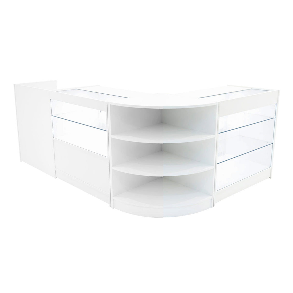 "THEIA" Set med LED-belysta Butiksmoduler LM60 + K900 + C900 + TB60 – Vit