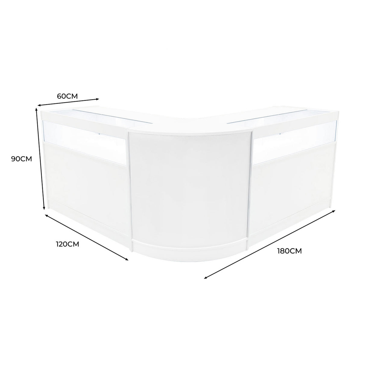 "IRIS" Set med LED-belysta Butiksmoduler CM60+ 2x B1200 – Vit