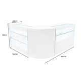 "HERA" Set med LED-belysta Butiksmoduler CM60+K1200+C1200 – Vit