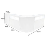 "LUNA" Set med LED-belysta Butiksmoduler CM60 + 2xB1200 + TB60 – Vit