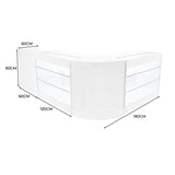 "ARIES" Set med LED-belysta Butiksmoduler CM60 + 2xK1200 + TB60 – Vit