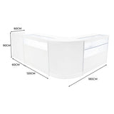 "GRAVITY" Set med LED-belysta Butiksmoduler CM60 + B1200 + C1200 + TB60 – Vit