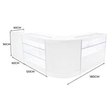 "VEGA" Set med LED-belysta Butiksmoduler CM60 + K1200 + C1200 + TB60 – Vit