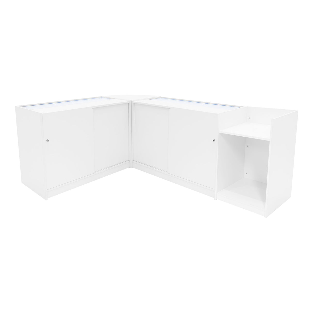 "THEIA" Set med LED-belysta Butiksmoduler LM60 + K1200 + C1200 + TB60 – Vit