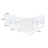 "ARIES" Set med LED-belysta Butiksmoduler CM60 + 2xK1500 + TB60 – Vit