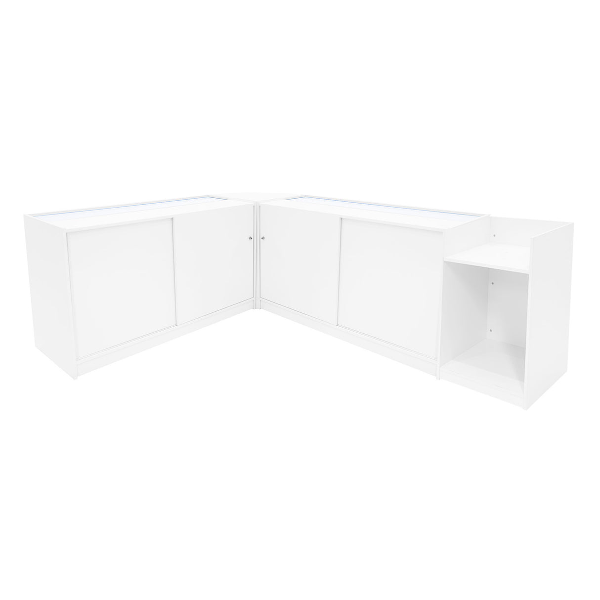 "GRAVITY" Set med LED-belysta Butiksmoduler CM60 + B1500 + C1500 + TB60 – Vit