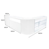 "POLARIS" Set med LED-belysta Butiksmoduler CM60 + B1500 + K1500 + TB60 – Vit