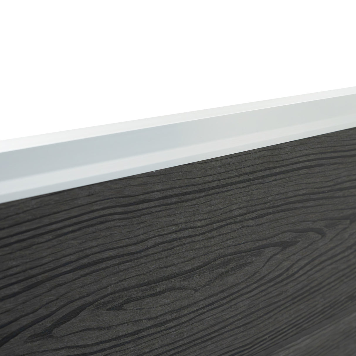 Staket för utomhusbruk i WPC och aluminium – 1x panel + 2 stolpar | Grå