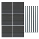 Staket för utomhusbruk i WPC och aluminium – 6x paneler + 7 stolpar | Grå