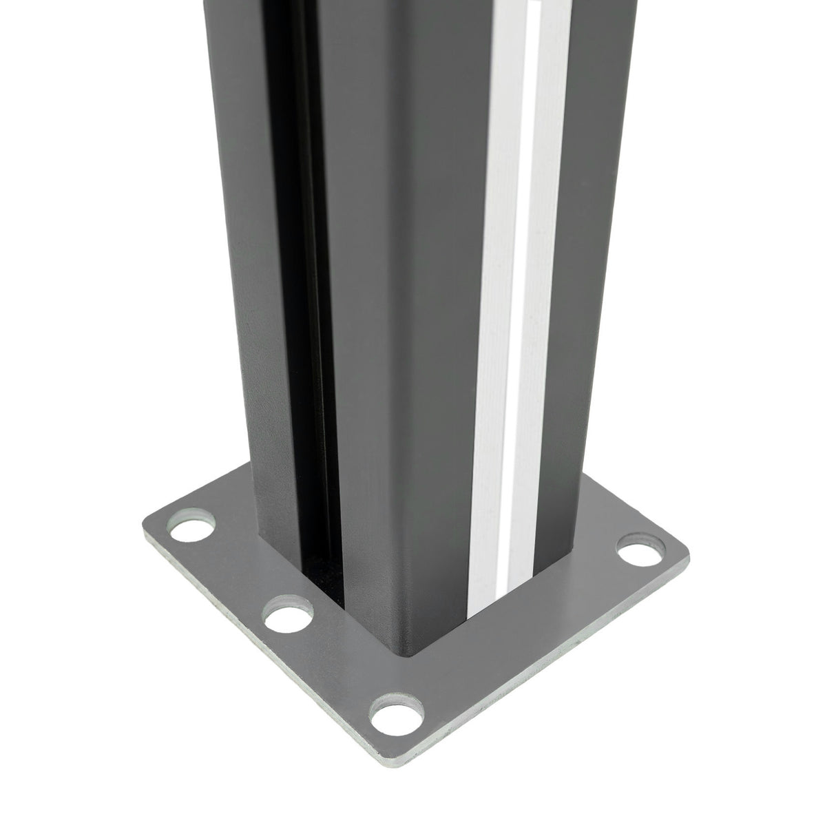 Staket för utomhusbruk i WPC och aluminium – 4x fyrkantig paneler + 1x sned panel + 5 stolpar med LED| Brun