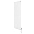 Oval enkelpelarradiator i vit färg, 1800 mm x 600 mm, med släta ytor och moderna ventiler för effektiv värmefördelning