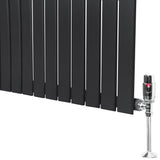 Platt enkelkolumnsradiator i antracitgrått med släta ytor och ventiler, mått 600 mm x 1190 mm, modern design och stilren finish