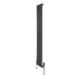 Platt enkelkolumnsradiator i antracitgrå, 1600 mm x 280 mm, med släta ytor och ventiler för effektiv värmefördelning