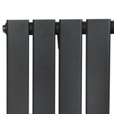 Platt enkelkolumnsradiator i antracitgrå, 1600 mm x 560 mm, med släta ytor och moderna ventiler för effektiv uppvärmning