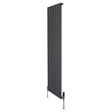 Platt enkelkolumnsradiator i antracitgrå, 1800 mm x 560 mm, med släta ytor och ventiler för effektiv värmeöverföring