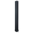 Traditionell 4-kolonnsradiator i antracitgrå, 1800 x 200 mm, med släta ytor och vertikala ribbor för effektiv värmeöverföring