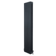 Traditionell 4-kolonnsradiator i antracitgrå, 1800 x 380 mm, med släta ytor och eleganta ventiler för modern inredning