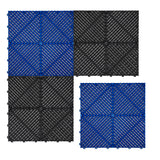 Polypropenplattor med ventilationskanaler (120 enheter) och kanter - Svart (60) och Blå (60)