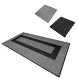 Polypropenplattor med ventilationskanaler (120 enheter) och kanter - Grå (90) och Svart (30)