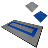 Polypropenplattor med ventilationskanaler (120 enheter) och kanter - Grå (90) och Blå (30)