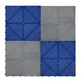 Polypropenplattor med ventilationskanaler (120 enheter) och kanter - Grå (90) och Blå (30)