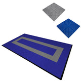 Polypropenplattor med ventilationskanaler (120 enheter) och kanter - Blå (90) och Grå (30)