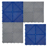 Polypropenplattor med ventilationskanaler (240 enheter) och kanter - Grå (120) och Blå (120)