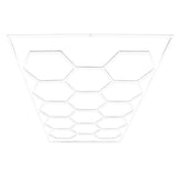 Polypropenplattor med ventilationskanaler (120 enheter) och kanter - Grå (90) och Blå (30)+ Hexagonal LED-taklampa