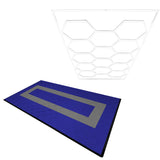 Polypropenplattor med ventilationskanaler (120 enheter) och kanter - Blå (90) och Grå (30)+ Hexagonal LED-taklampa