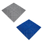 Polypropenplattor med ventilationskanaler (120 enheter) och kanter - Blå (90) och Grå (30)+ Hexagonal LED-taklampa
