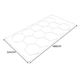Polypropenplattor med ventilationskanaler (225enheter) och kanter - Svart (x165) och Grå (x60) + Hexagonal LED-taklampa (2 enheter)