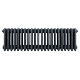 Traditionell 4-kolonnsradiator i antracit, 300 x 1010 mm, med släta, runda sektioner och en elegant, modern design