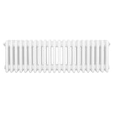 Traditionell vit 4-kolonnsradiator i stål, 300 x 1010 mm, med släta ytor och rundade kanter för elegant inredning