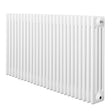 Traditionell vit 4-kolonnsradiator i stål, 600 x 1190 mm, med släta ytor och tydliga vertikala ribbor för effektiv värmeöverföring