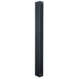 Traditionell antracitgrå 4-kolonnsradiator i metall, 1800 x 200 mm, med släta ytor och vertikala ribbor för effektiv värmeöverföring