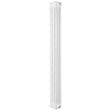 Vit traditionell 4-kolonnsradiator i stål, 1800 x 200 mm, med släta ytor och vertikala ribbor för effektiv värmefördelning