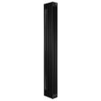 Traditionell svart 4-kolonnsradiator i metall, 1800 x 290 mm, med slanka, vertikala ribbor och en elegant, modern design