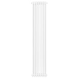 Traditionell vit 4-kolonnsradiator i metall, 1800 x 380 mm, med släta ytor och rundade kanter för elegant inredning
