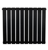 Svart platt enkelpelarradiator med sju vertikala ribbor, 600 x 700 mm, elegant design och slät yta för modern inredning
