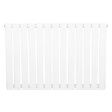 Platt enkelpelarradiator i vit färg, 600 x 910 mm, med släta, vertikala lameller och en modern, minimalistisk design