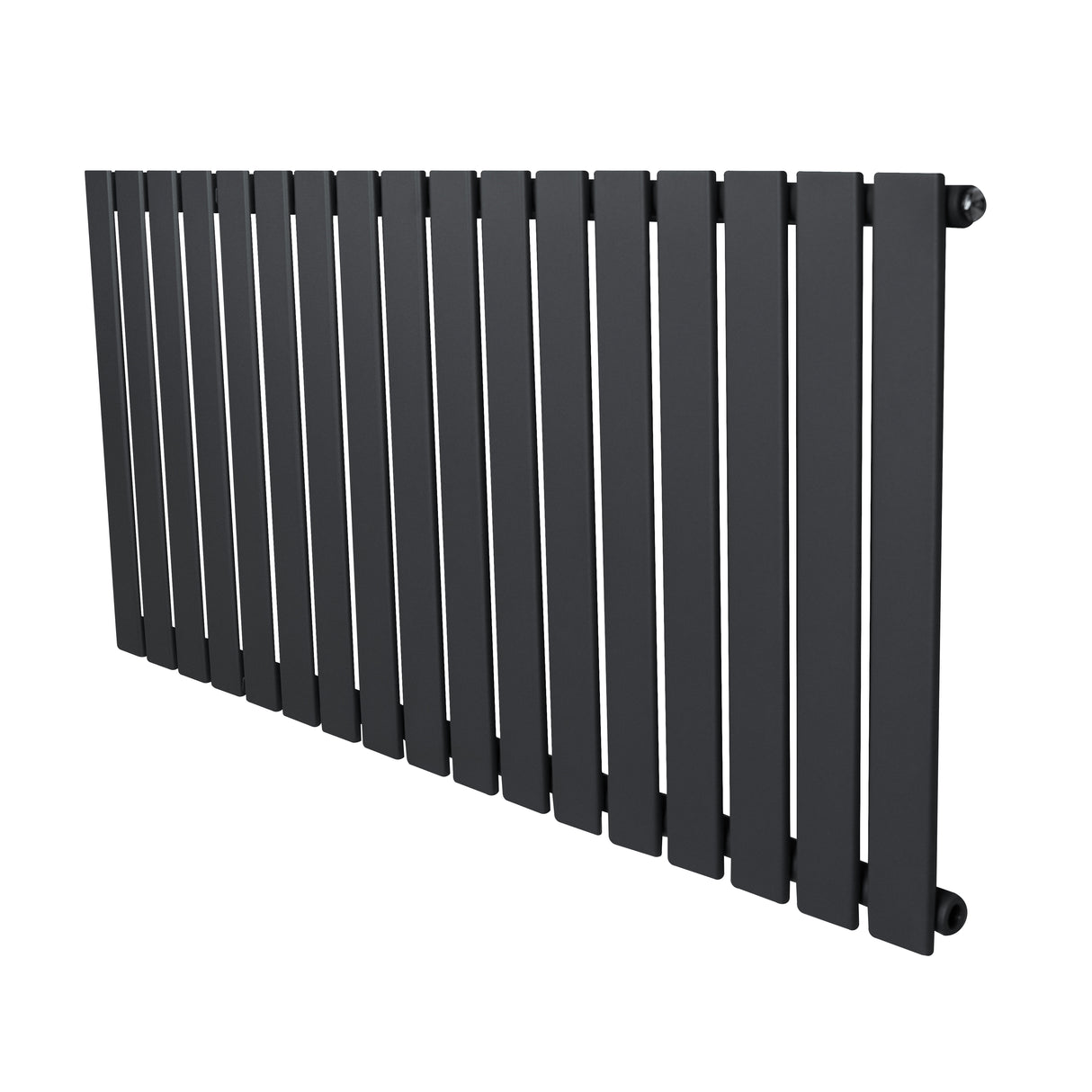 Platt enkelpelarradiator i antracitgrå, 600 x 1190 mm, med släta, vertikala ribbor och en modern, minimalistisk design