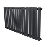Platt enkelpelarradiator i antracitgrå, 600 x 1190 mm, med släta, vertikala ribbor och en modern, minimalistisk design