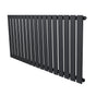 Platt enkelpelarradiator i antracitgrå, 600 x 1190 mm, med släta, vertikala ribbor och en modern, minimalistisk design