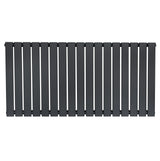 Platt enkelpelarradiator i antracitgrå, 600 x 1190 mm, med släta, vertikala ribbor och modern design för effektiv värme