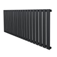 Platt enkelpelarradiator i antracitgrå, 600 x 1400 mm, med släta, vertikala lameller och modern, minimalistisk design