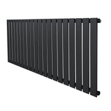 Platt enkelpelarradiator i antracitgrå, 600 x 1400 mm, med släta, vertikala lameller och modern, minimalistisk design