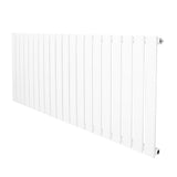 Platt enkelpelarradiator i vit färg, 600 x 1400 mm, med släta, vertikala lameller och en modern, minimalistisk design
